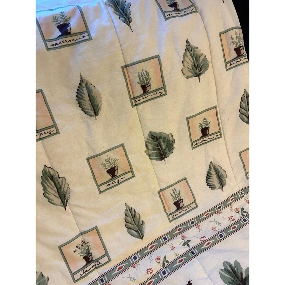 Pfaltzgraff Naturewood Full Queen Comforter vintage Y2K cottagecore boho herbs